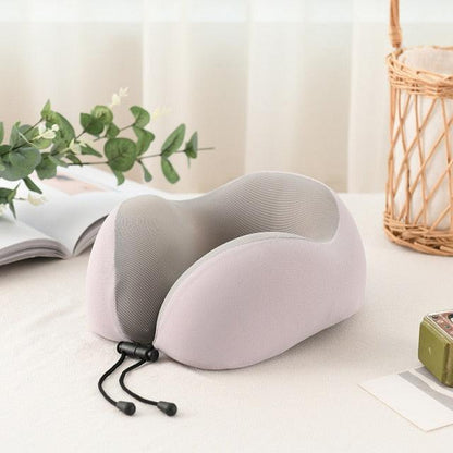 U-shaped neck travel pillow by Stevvex with memory foam padding in lavender on Tampa Home & Garden Store