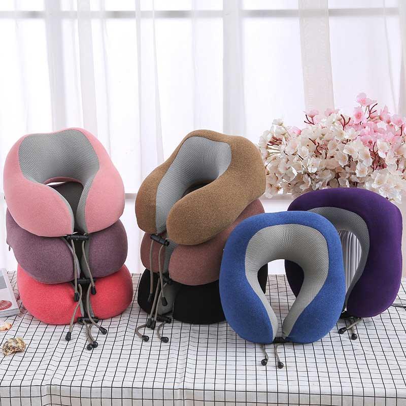 Stevvex U-shaped memory foam neck pillows set for travel in assorted colors on Tampa Home & Garden Store