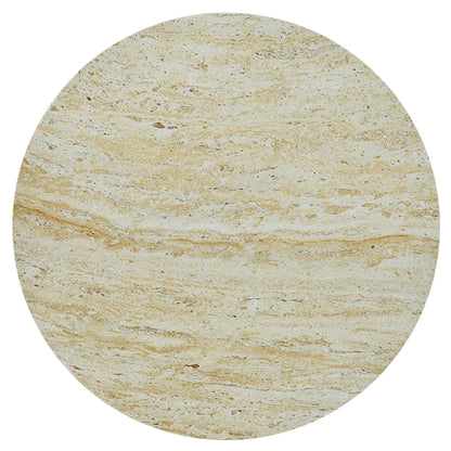 U_Style outdoor side table round faux-marble beige top with concrete look on Tampa Home & Garden Store