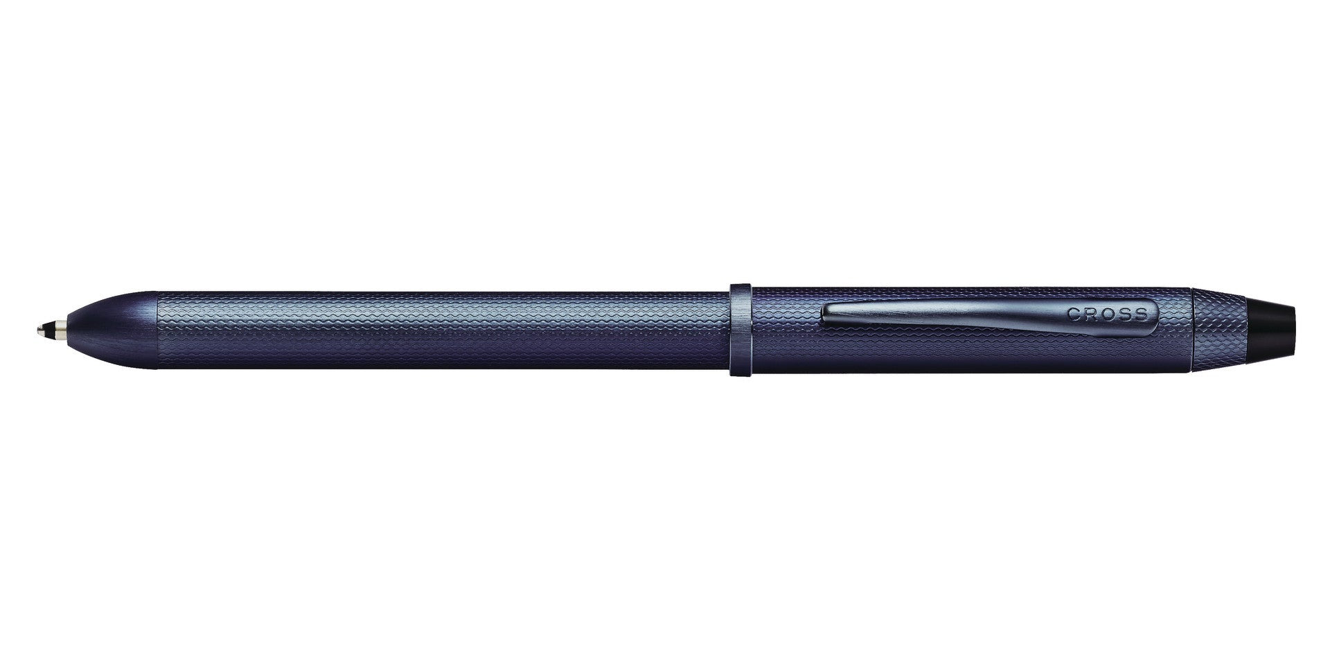 Tech3+ Dark Blue PVD multifunction pen by A.T. Cross with textured metal body and clip on Tampa Home & Garden Store