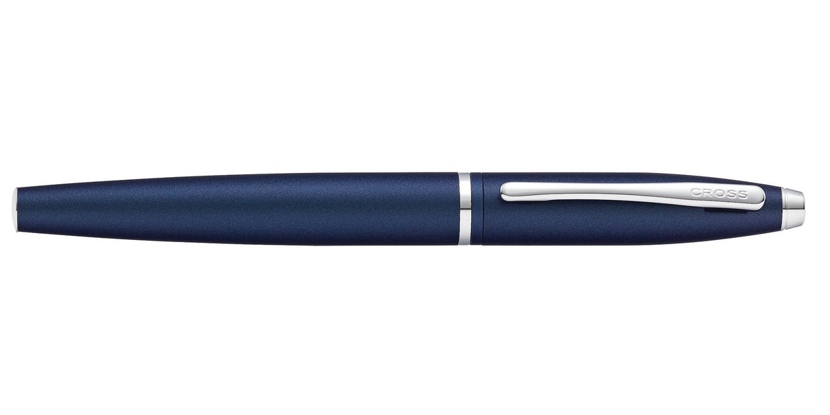 Calais matte metallic midnight blue rollerball pen by A.T. Cross with silver clip on Tampa Home & Garden Store