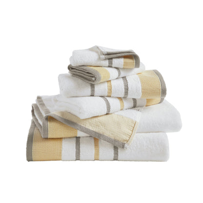 Soft Cotton Bath Towel Set and Stripe Detail