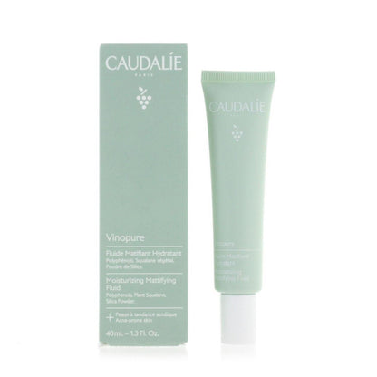 Caudalie Vinopure Mattifying Fluid tube and box in sage green; acne-prone oily skin 40 ml on Tampa Home & Garden Store