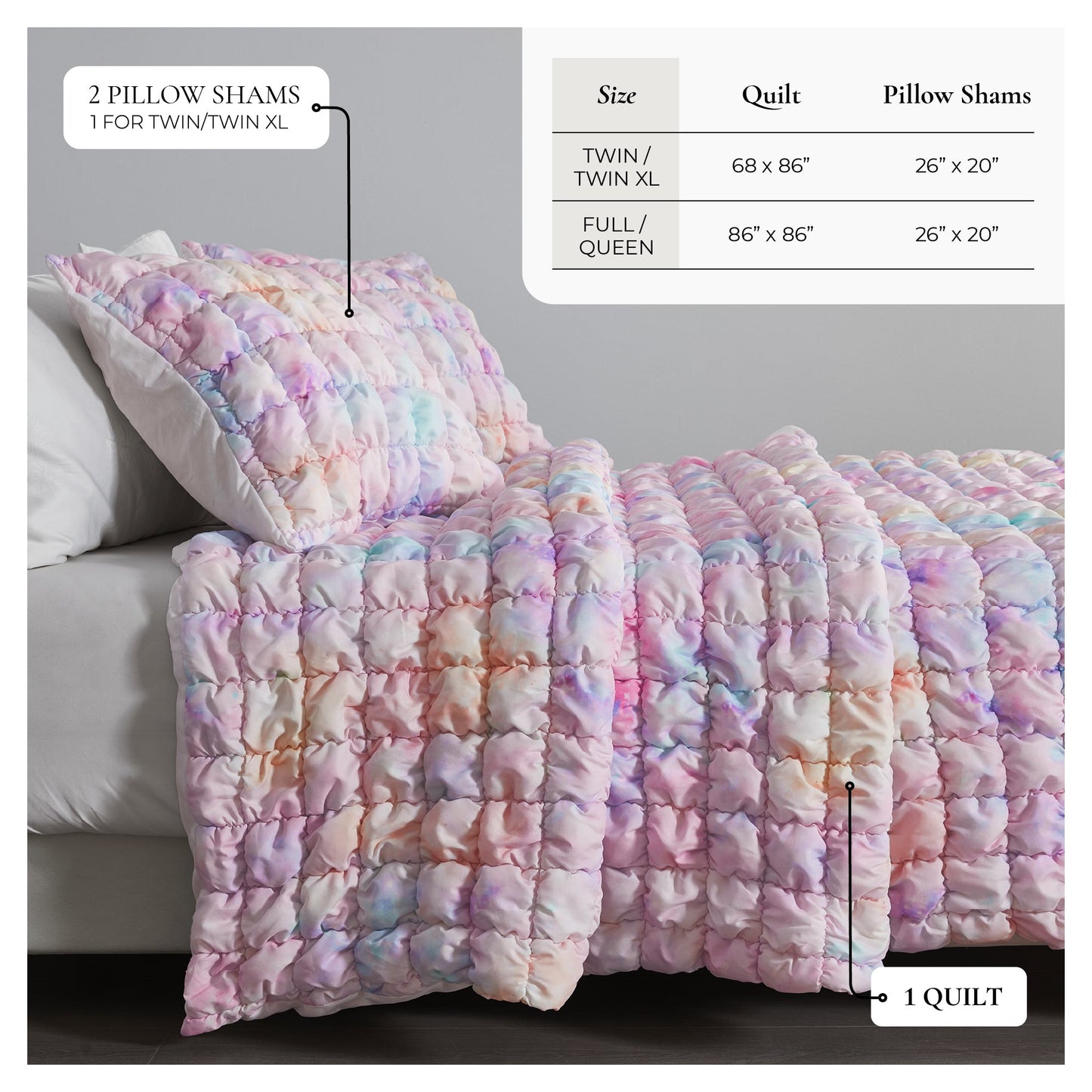 Soft Marshmallow Texture Quilt Set and Bedding