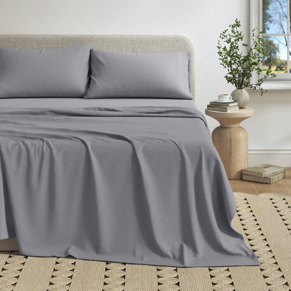 Heathered Jersey and Cotton Blend Bed Sheets