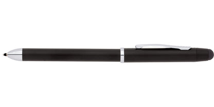 Tech3+ Satin Black Multifunction Pen by A.T. Cross with silver clip and cap band on Tampa Home & Garden Store