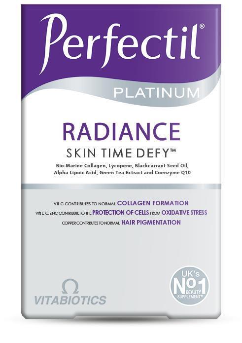 Perfectil Platinum Radiance dietary supplement box by Vitabiotics, purple and white packaging on Tampa Home & Garden Store