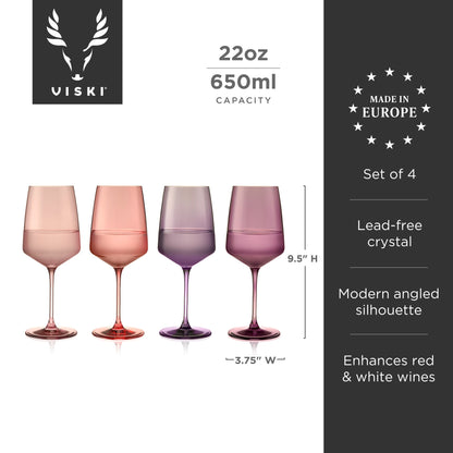 Nouveau Crystal Wine Glasses And Pastels