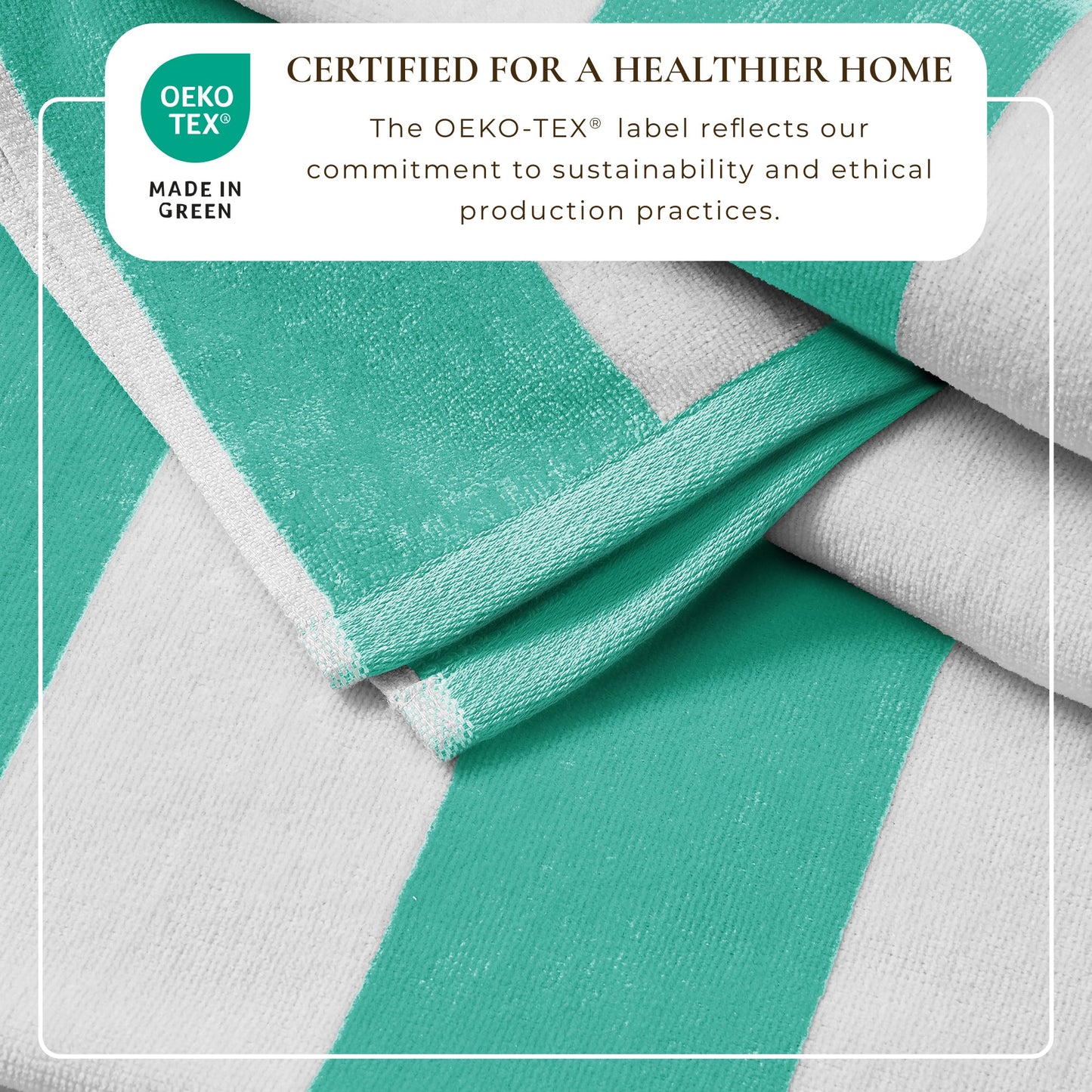 Cotton And Velour Cabana Stripe Beach Towel