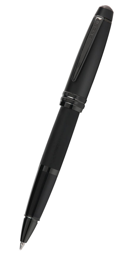 Bailey Matte Black Lacquer Rollerball Pen by A.T. Cross, black matte finish with clip on Tampa Home & Garden Store