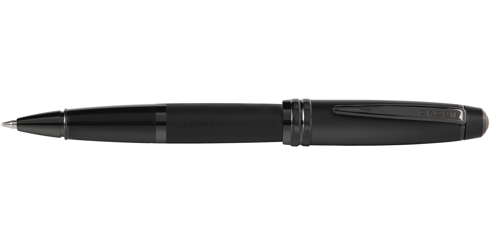 Cross Bailey matte black lacquer rollerball pen with metal clip and two chrome rings on Tampa Home & Garden Store