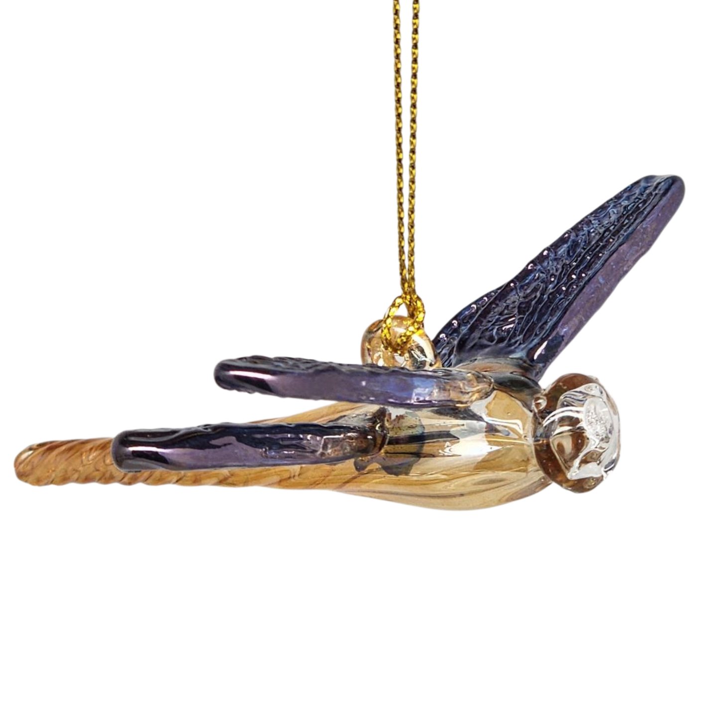 Libellule en verre égyptien - Ailes bleues