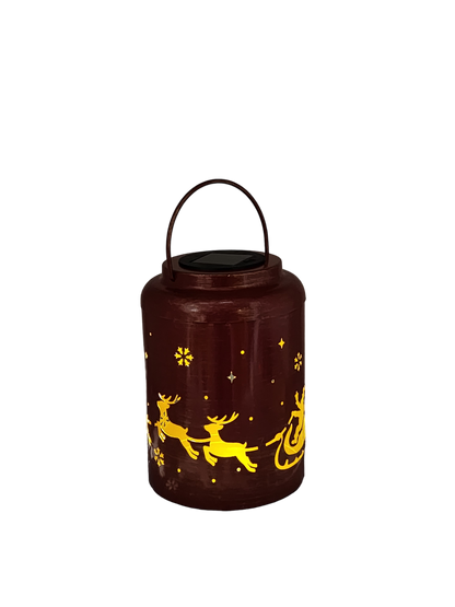 Solar Santa Lantern Luminary - 8 Inch