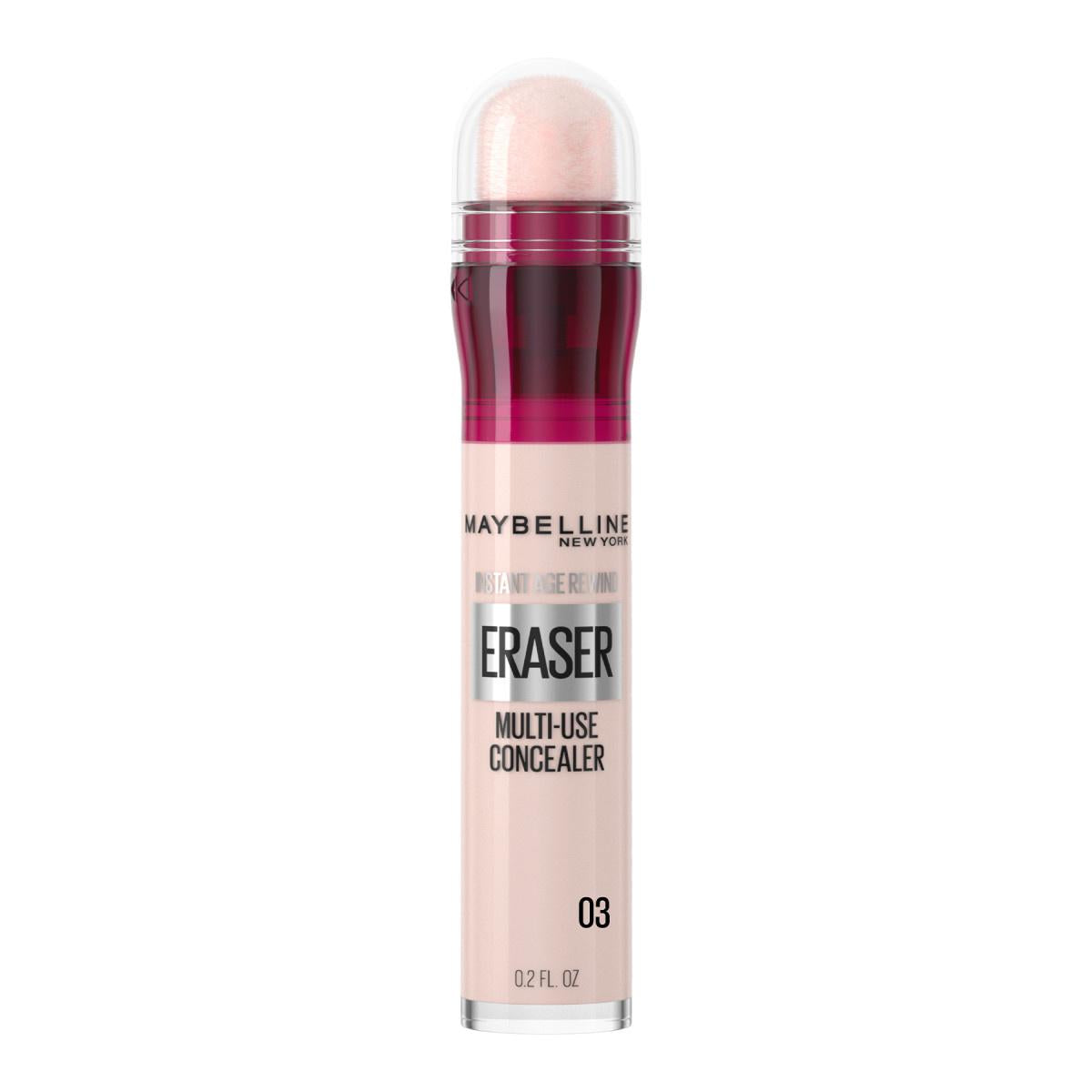 Maybelline Instant Age Rewind Eraser Concealer tube in light beige with pink cap 0.2 oz on Tampa Home & Garden Store