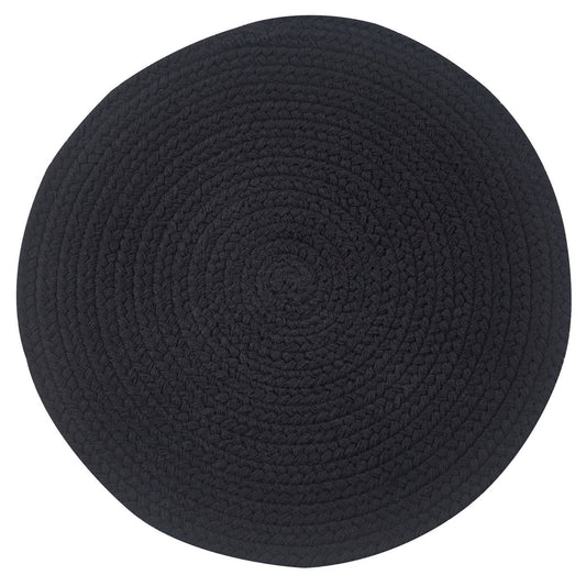 Essex Round Braided Placemat - Black