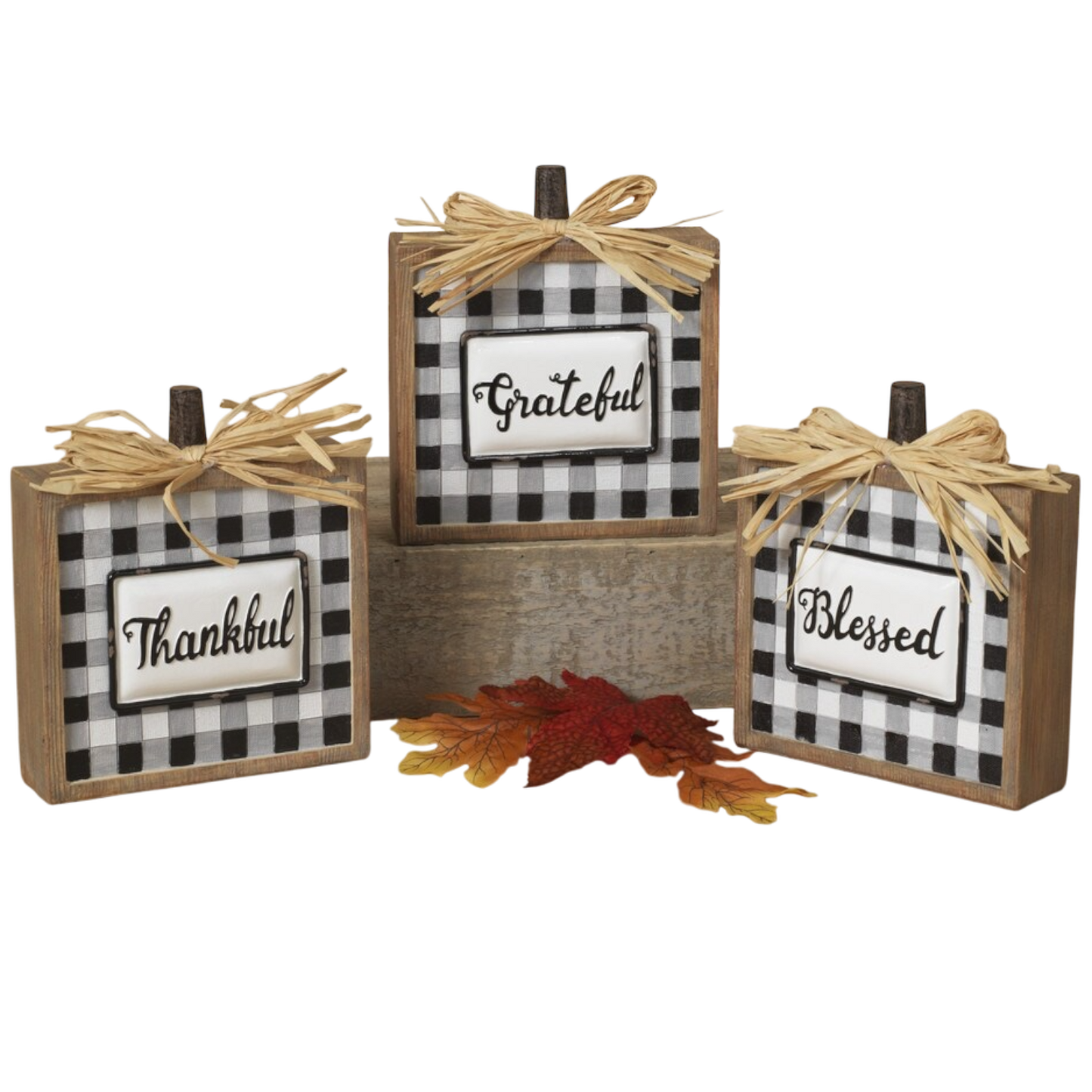 Black and White Check Table Sitter -