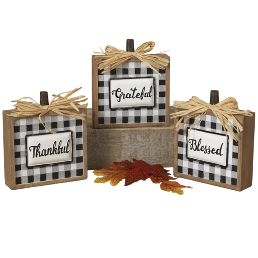 Black and White Check Table Sitter -