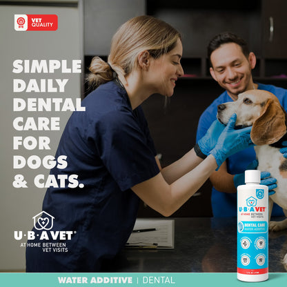 Aditivo para el agua UBAVET Dental Care para perros y gatos: Solución para la salud bucal sin olor ni sabor (473 ml)