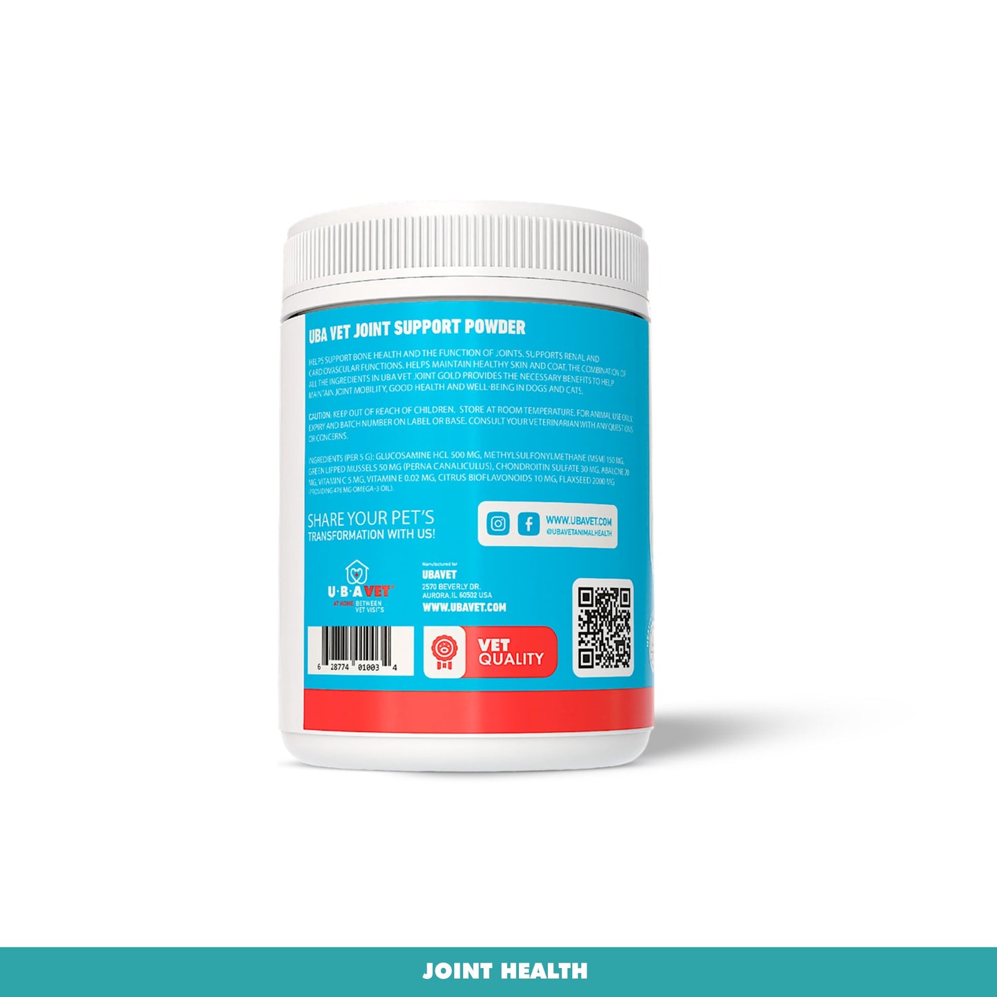 UBAVET Joint Gold Support Powder para perros y gatos – 250 g