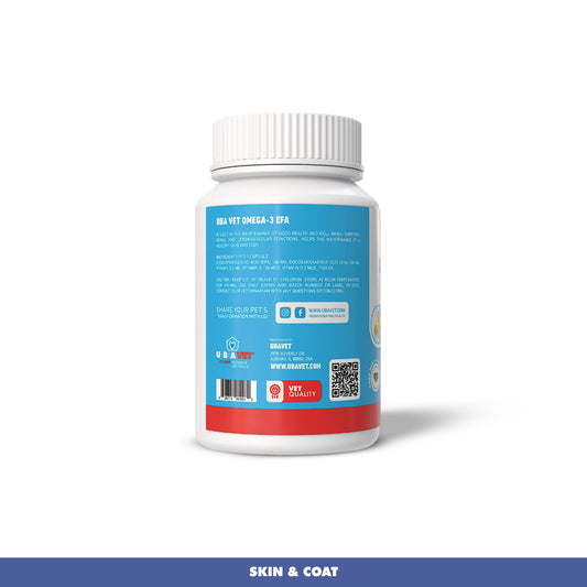 Cápsulas de Omega-3 UBAVET de 1000 mg: Apoyo para la piel, el pelaje y la salud general de perros y gatos (120 unidades)