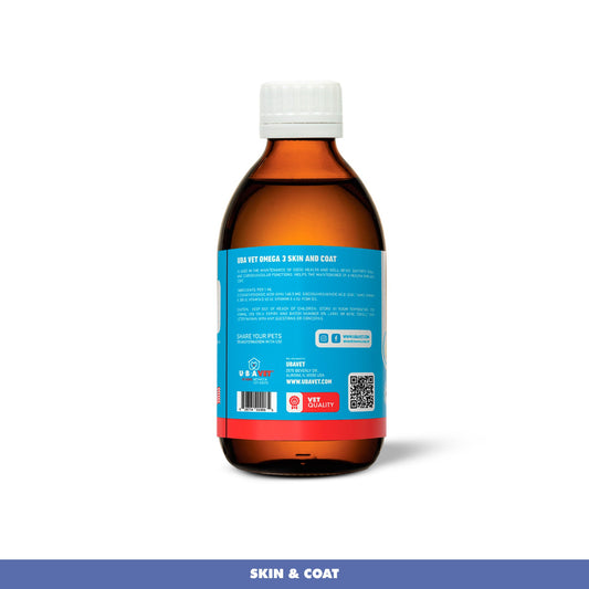 UBAVET Omega-3 Líquido para la salud y el bienestar de la piel y el pelaje de perros y gatos – 8 fl oz / 237 ml