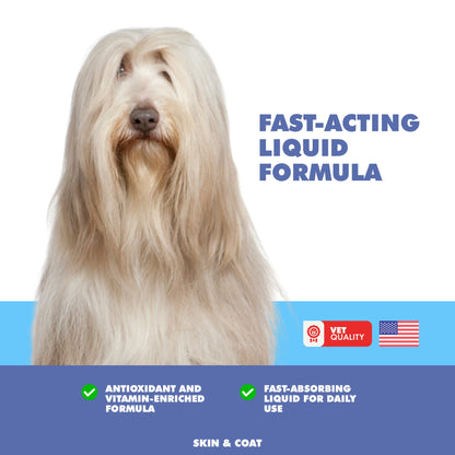 UBAVET Omega-3 Líquido para la salud y el bienestar de la piel y el pelaje de perros y gatos – 8 fl oz / 237 ml