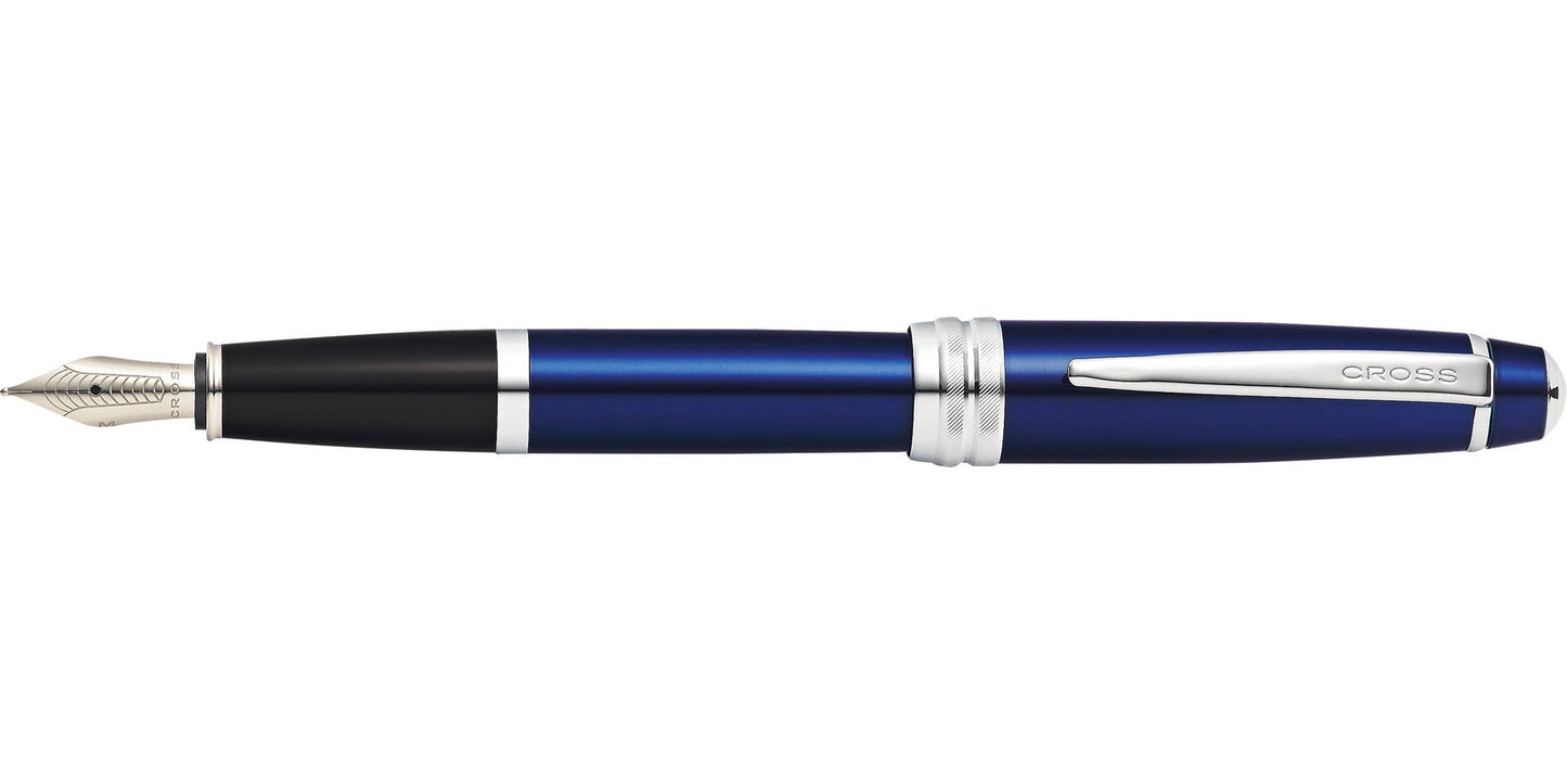 Bailey blue lacquer stainless steel fountain pen with silver trims and Cross clip, medium nib on Tampa Home & Garden Store