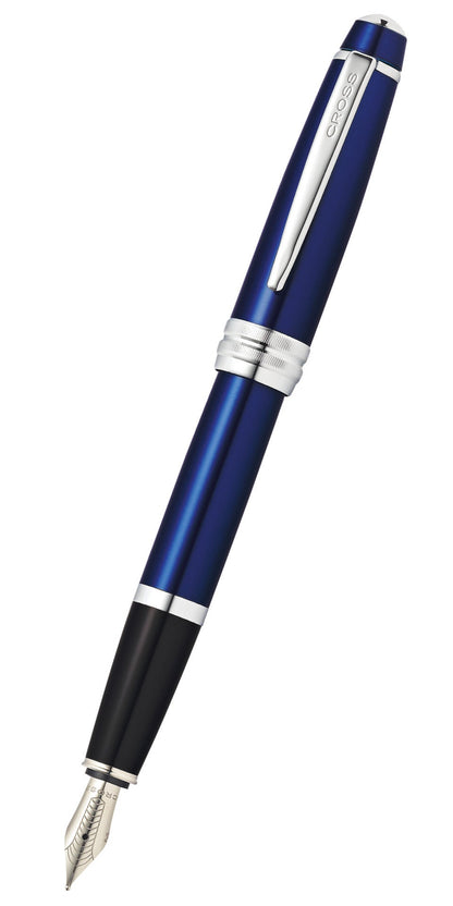 Bailey Blue Lacquer Stainless Steel Medium Nib Fountain Pen by A.T. Cross on Tampa Home & Garden Store