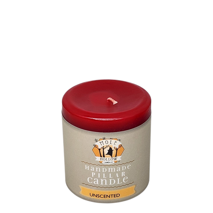 Mole Hollow Unscented Pillar Candle (Sweetheart Red) -