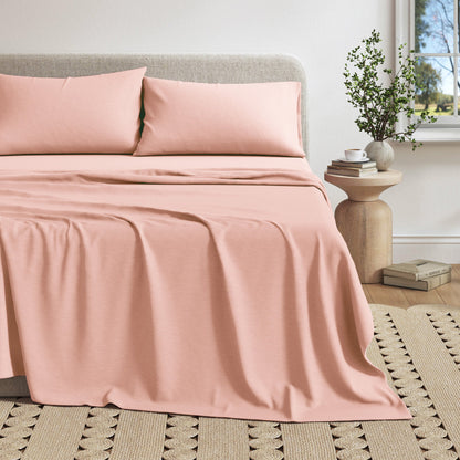 Heathered Jersey and Cotton Blend Bed Sheets