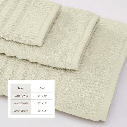 Luxury Combed Cotton and Ribbed Bath Towels