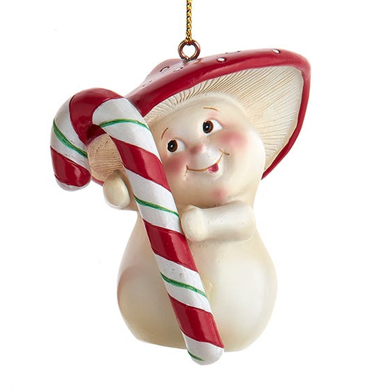 Candy Cane Mushroom Ornament - Sweet Treats - Tampa Home & Garden Store