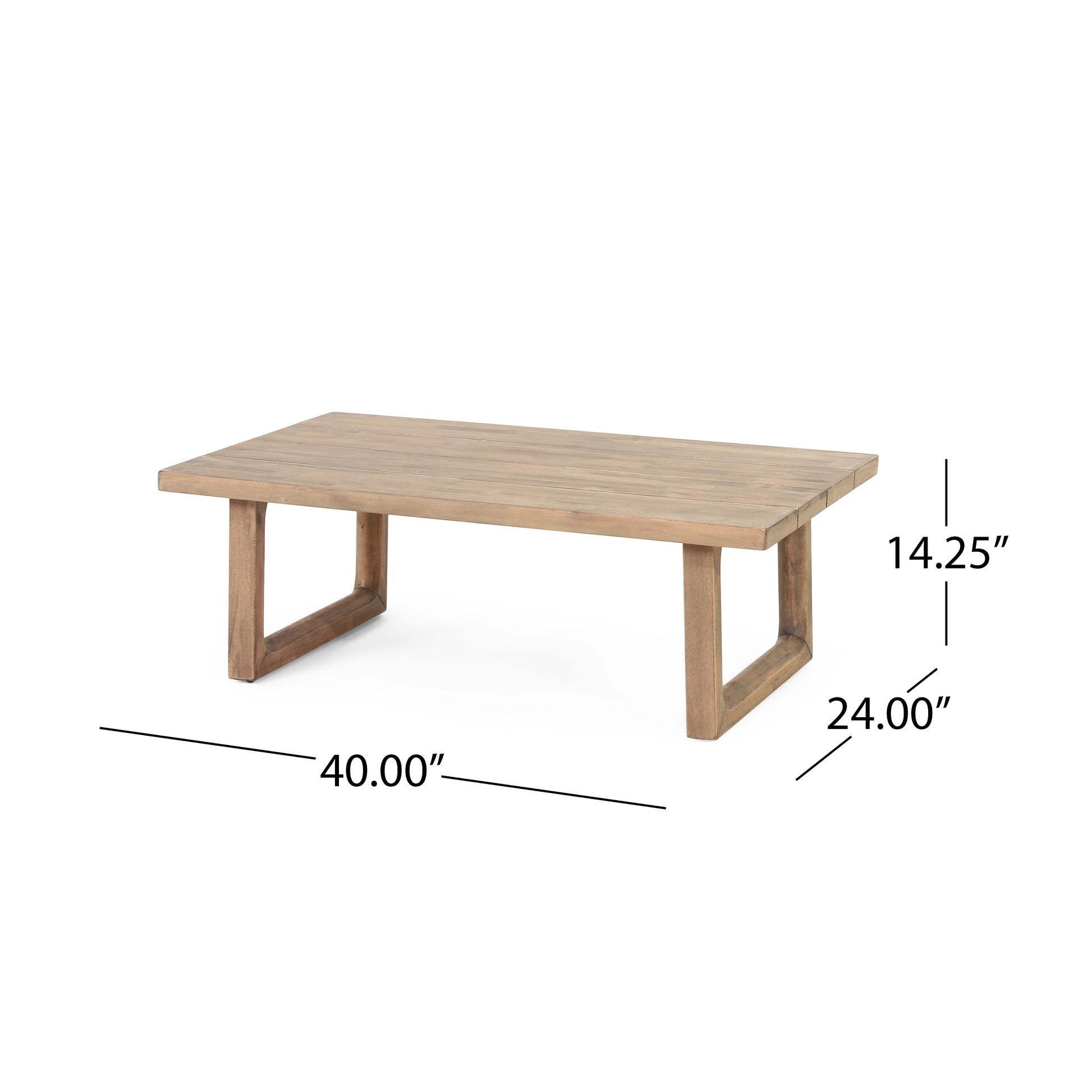 Outdoor acacia wood coffee table by HouseOfZazla with slatted top on Tampa Home & Garden Store