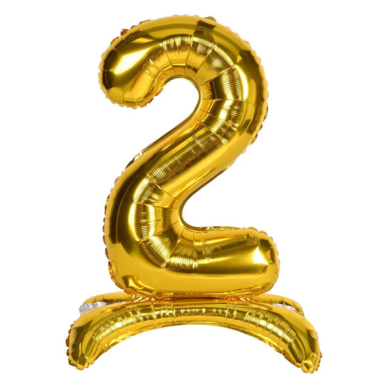Self-standing 26-inch gold number 2 foil balloon by The Country Christmas Loft on Tampa Home & Garden Store