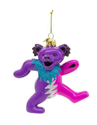 Ornement d'ours en verre Grateful Dead -