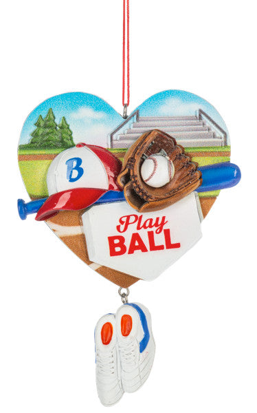 Play Ball Heart Ornament - Baseball - Tampa Home & Garden Store