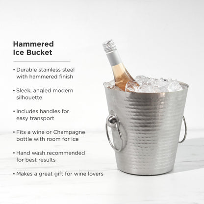 The Hammered Stainless Steel Ice Bucket for Wine