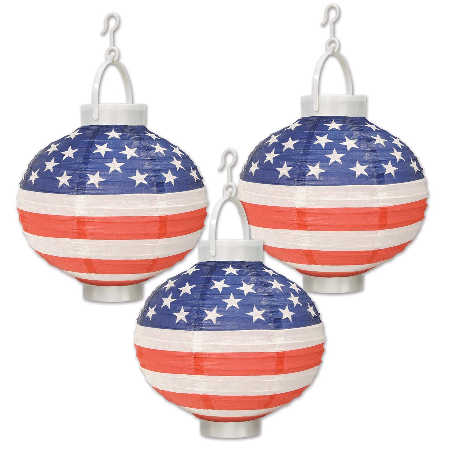 Patriotic Light Up Paper Lanterns  Decorations