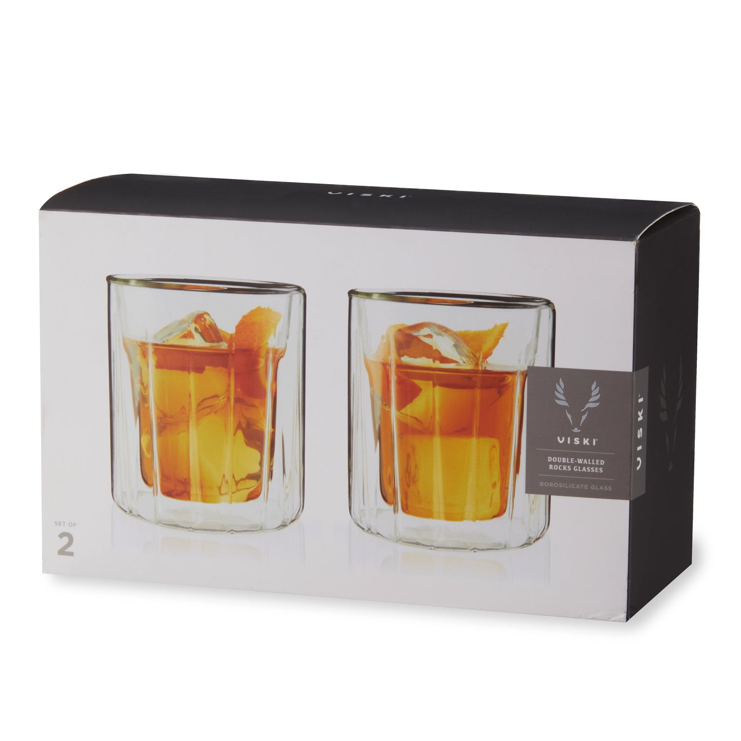 Double Walled Rock Glasses Set Of Two Clear