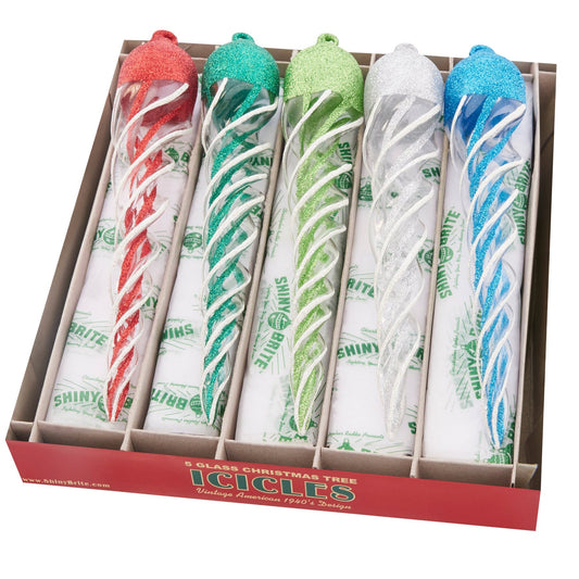 Holiday Splendor Glass Icicles - 5 Piece Set - Tampa Home & Garden Store