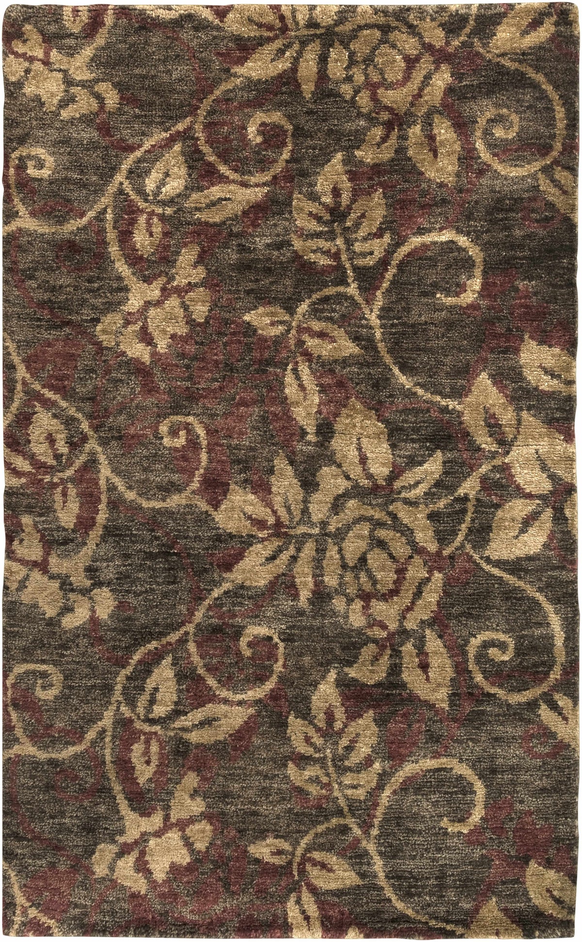 Uhland Jute Carpet rug beige burgundy pattern on brown background by Boutique Rugs on Tampa Home & Garden Store
