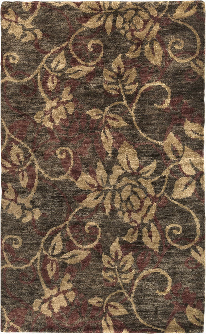 Uhland Jute Carpet rug beige burgundy pattern on brown background by Boutique Rugs on Tampa Home & Garden Store