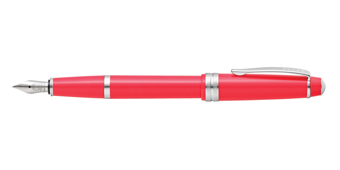 Bailey Light polished coral resin fountain pen with extra-fine nib, chrome trims, A.T. Cross on Tampa Home & Garden Store