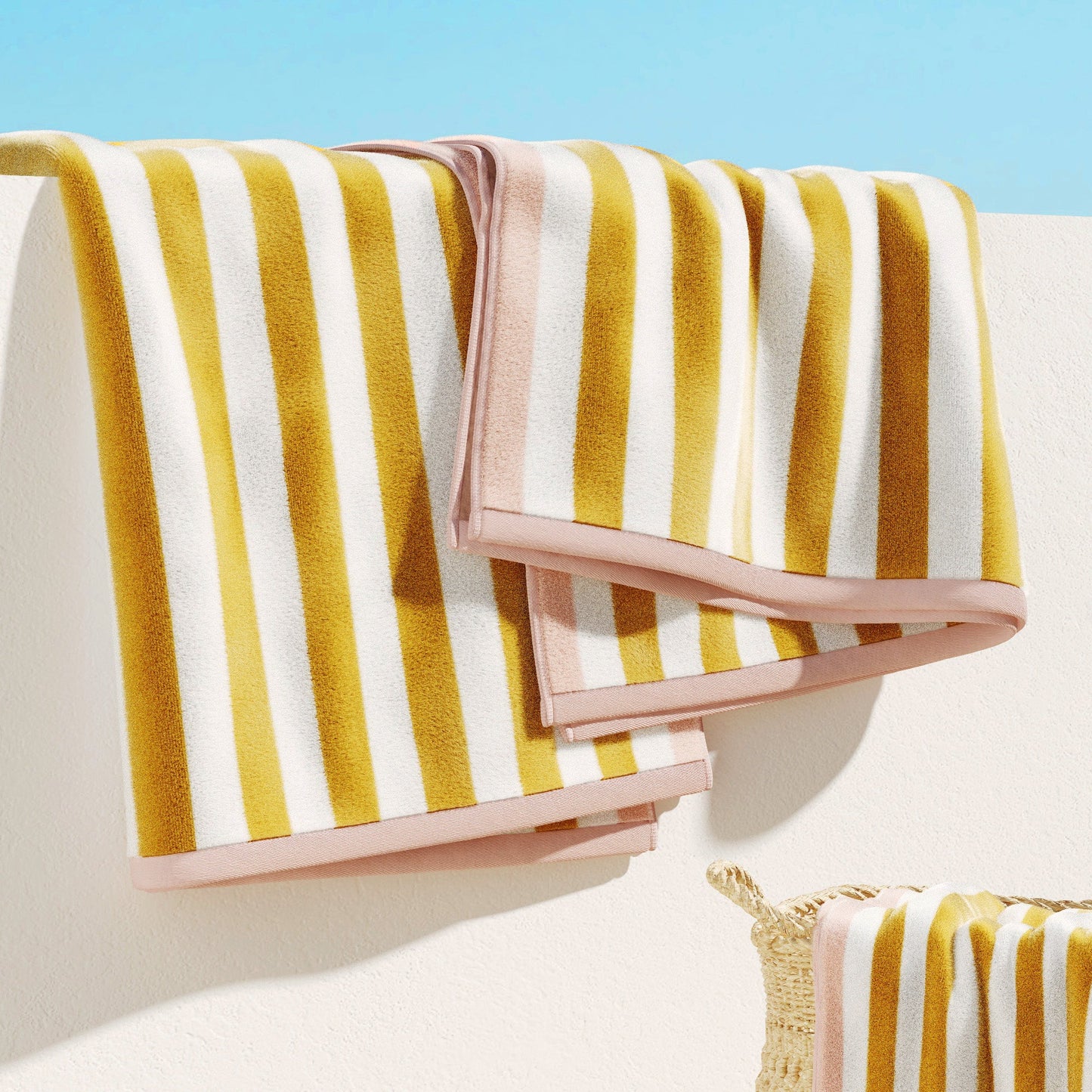 Cabana Cotton Beach Towel and Striped Border