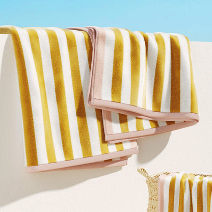 Cabana Cotton Beach Towel and Striped Border