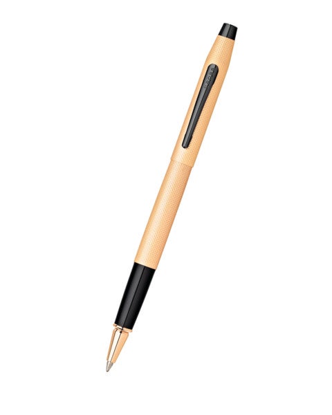 Cross Classic Century Brushed Rose-Gold PVD rollerball pen with black grip on Tampa Home & Garden Store