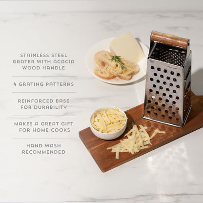 Acacia Wood Cheese Grater and Stainless Base