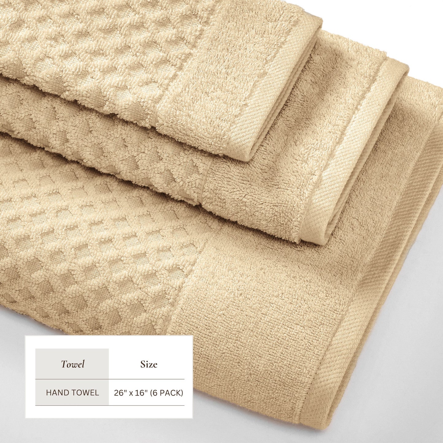 Cotton Diamond Waffle Weave Bath Towel Set
