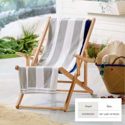 Striped Cabana Beach Towel and Soft Pastel Colors