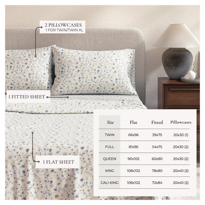 Turkish Cotton Flannel Sheet Set and Floral